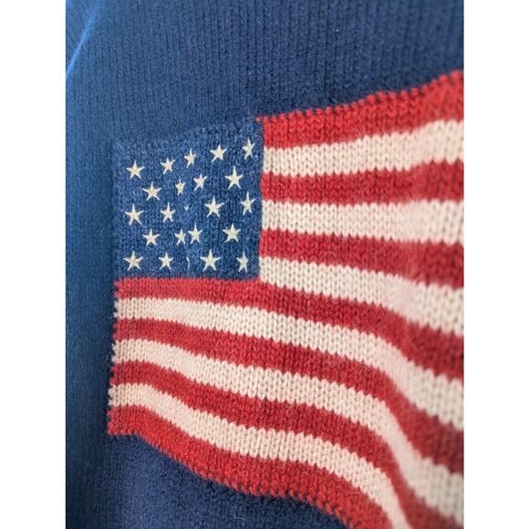 VTG Rare Ralph Lauren American Flag Knit Sweater Women's XL - Picture 3 of 4